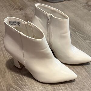 Women's White Ankle Boots Shu Shop